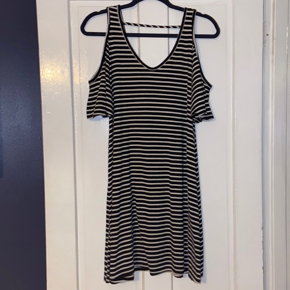 Cold Shoulder Striped Dress Size Medium